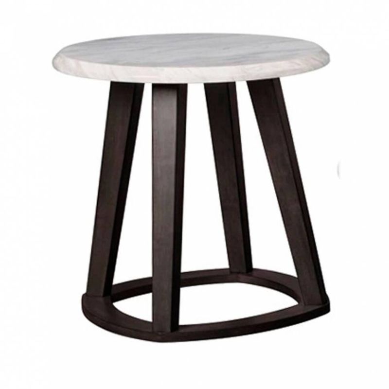 LUVONI END TABLE WHITE CHARCOAL GRAY