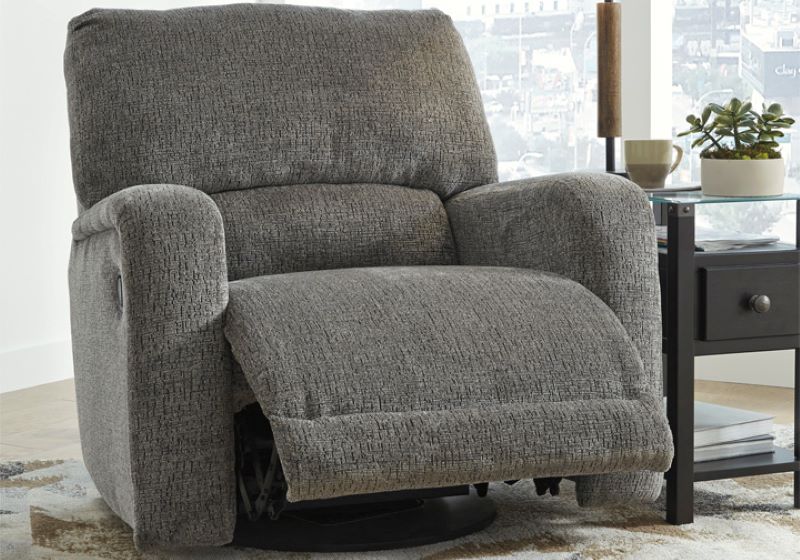 WITTLICH SWIVEL RECLINER, SLATE