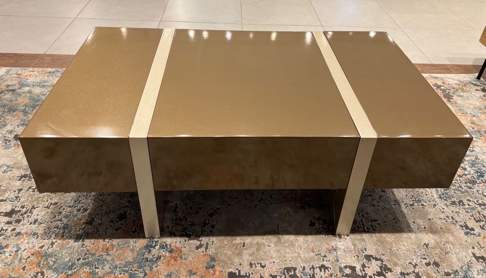 Contemporary Tissue Holder with Assist Bar in Champagne