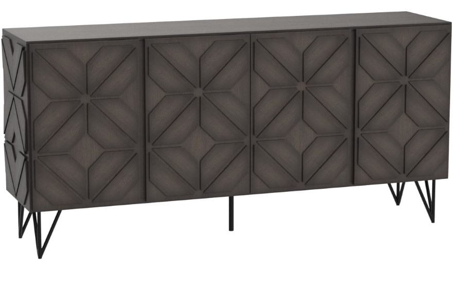 CHASINFIELD EXTRA LARGE TV STAND, DARK BROWN